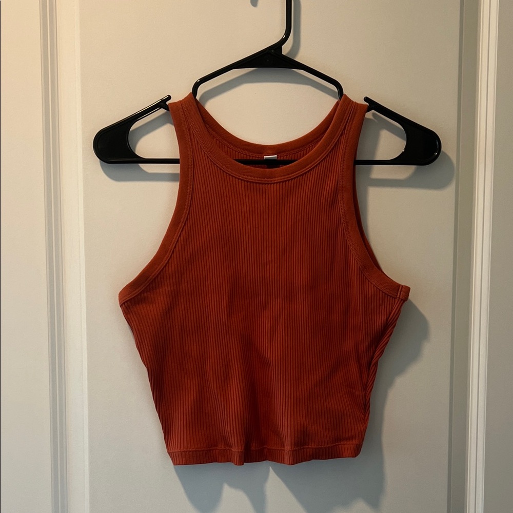 Uniqlo Orange Ribbed Tank Top
